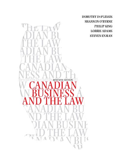 Canadian Business and the Law 7th Edition PDF